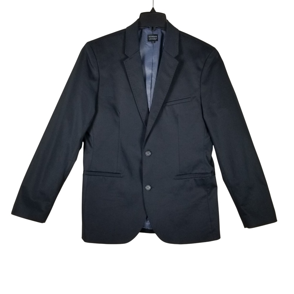 7 Diamonds Blazer Mens Large Black Giovan Battista Cotton JKT-8037 Sport Coat